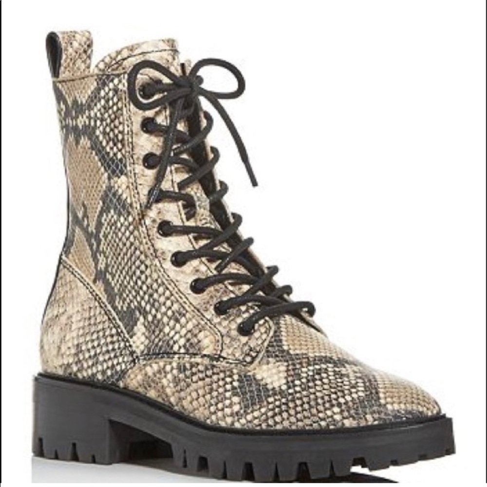 Dolce Vita Gregor Snakeprint Embossed Combat Boots sz 7 Exclusive Bloomingdale’s